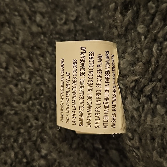 VTG FORLA PARIS 1990s Wool Fur Trim Rosette Longline Sweater Cardigan - Picture 14 of 14